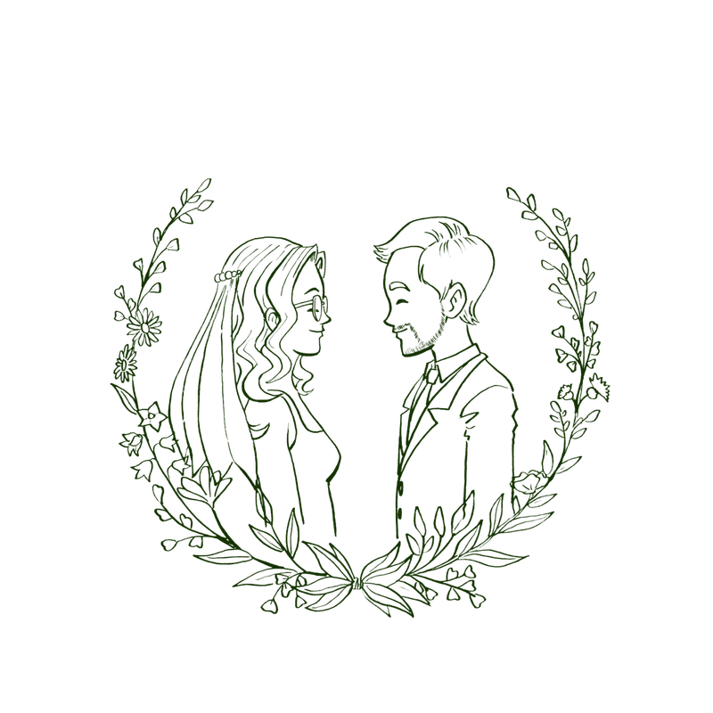 Illustration av bröllopet